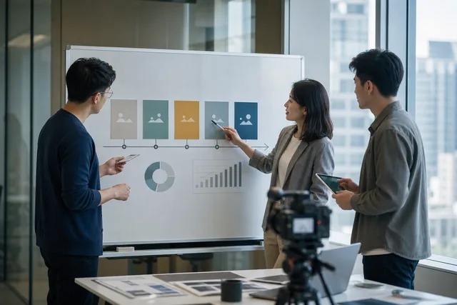 一支企业宣传片在公司不同发展阶段的作用配图